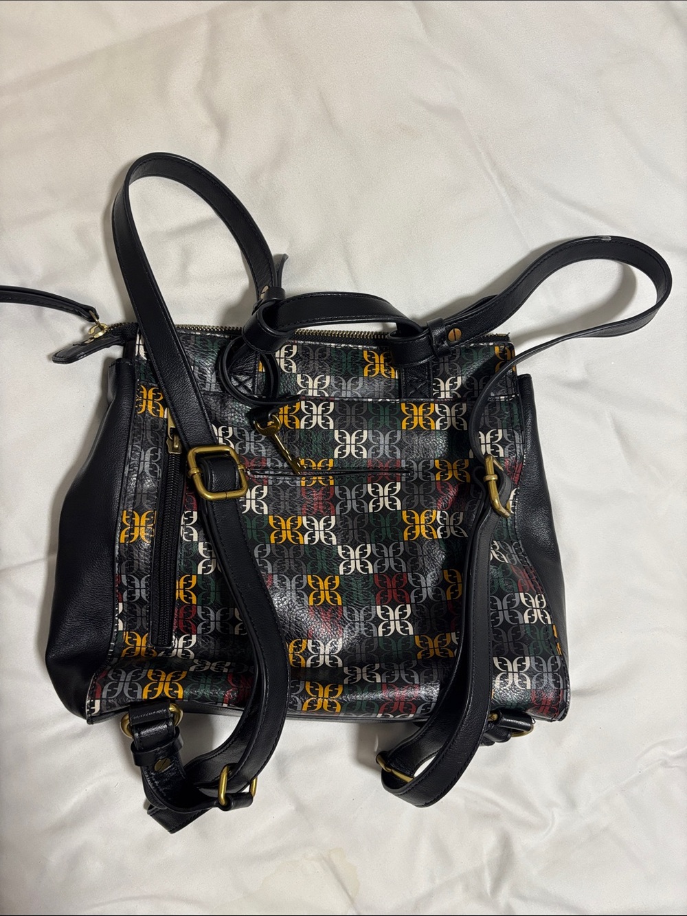 Fossil Black Shoulder Bag with Multicolor Logo Pattern - Picture 6 of 12